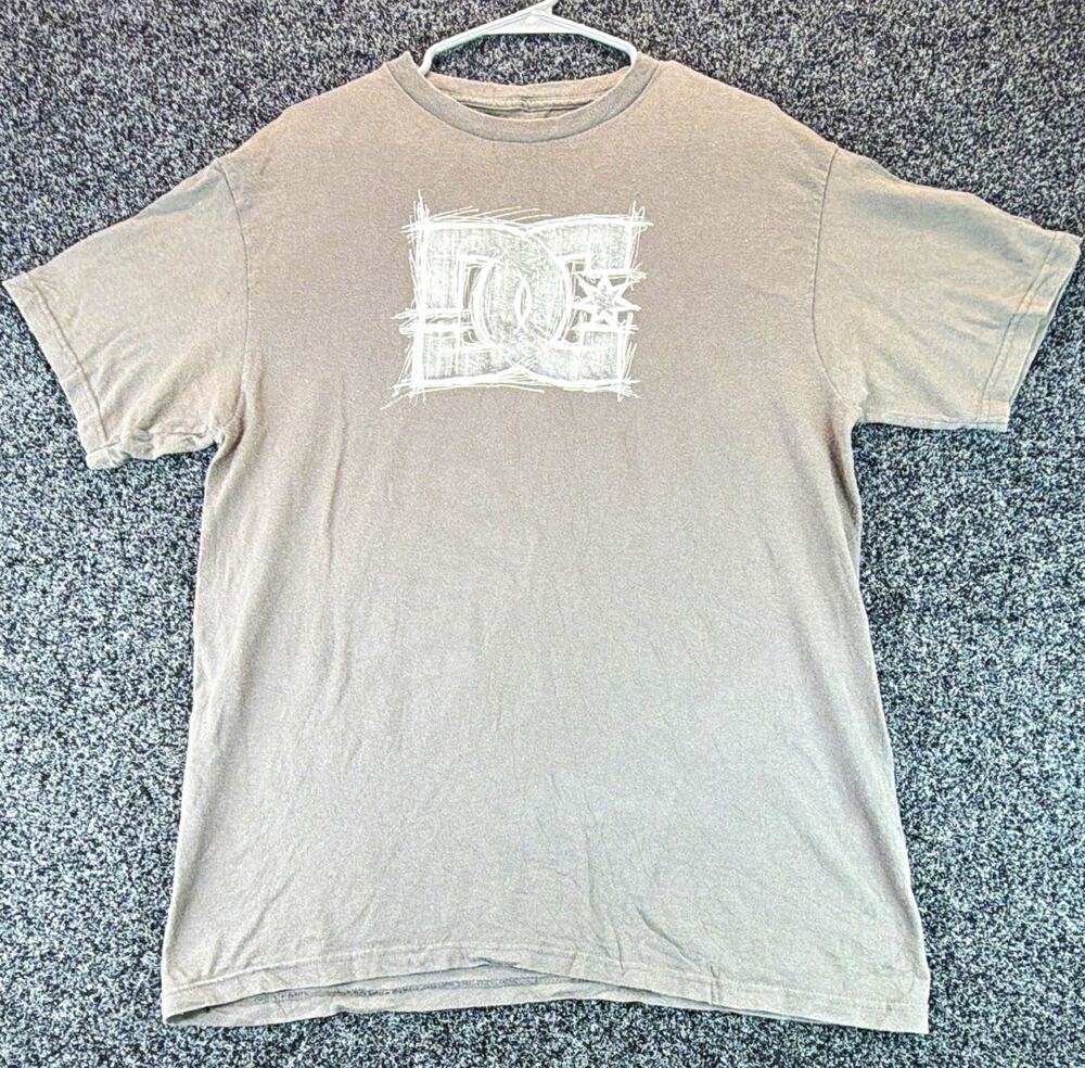 DC Logo Graphic Men's Gray Crew Neck Short Sleeve T-Shirt Regular XL